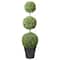 Haute Decor Triple Ball Artificial Boxwood Topiary, Adjustable to 64" Tall